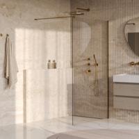 Brauer Oblivion - Inloopdouche - Helder Glas - 120 x 200 cm - incl. Glascoating - PVD Goud Geborsteld - thumbnail