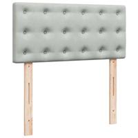 Boxspring met matras fluweel lichtgrijs 80x200 cm - thumbnail