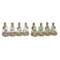 Decoratieve figuren Home ESPRIT Wit Groen Boeddha Orientaals 24 x 9 x 11 cm (2 Stuks) - thumbnail