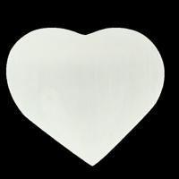 Steengoed Hart seleniet wit ca 6 cm 1 Stuks - thumbnail