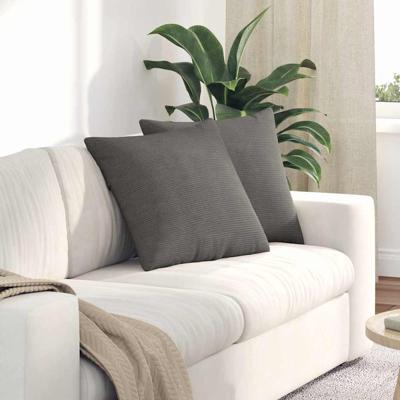 Sofa Kussens 2 pcs Lichtgrijs 50 x 50 cm Katoen Stof