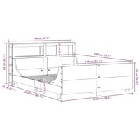 Bedframe zonder matras massief grenenhout wit 140x200 cm - thumbnail