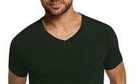 2-pak heren T-shirts V-hals - Velo - Bamboe heren ondershirts korte mouwen - Donkerblauw - Groen - Wit - Zwart - thumbnail