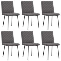Eetkamerstoelen 6 st kunstleer grijs - thumbnail
