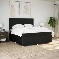 Boxspring met matras stof zwart 180x200 cm - thumbnail