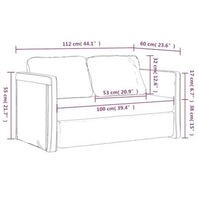 Slaapbank vloermodel 2-in-1 112x174x55 cm stof taupe