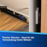 REV 0014640500 Stekkerdoos met schakelaar 6-voudig Zwart Randaarde stekker 1 stuk(s) - thumbnail