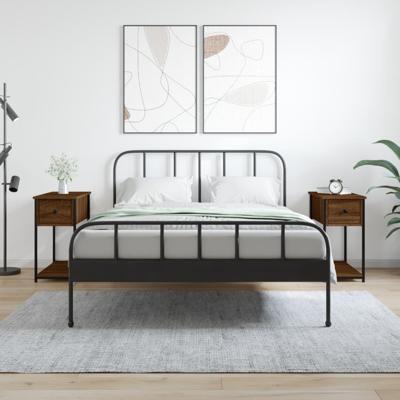 Nachtkastjes 2 st 30x60x60 cm bewerkt hout bruin eikenkleur