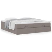 Ottoman bed met matrassen 180x200cm stof taupe - thumbnail