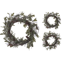 Kerstkrans Blad en Bessen Ø50cm Assorti 1st - thumbnail