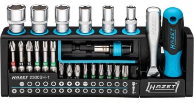 Hazet smartholder gereedschaphouder 2300sh-1 | 1/4 inch (6,3 mm) zeskant massief, 1/4 inch (6,3 mm) vierkant hol | sleufprofiel, kruiskop profiel ph, pozidriv-profiel pz | 39-delig