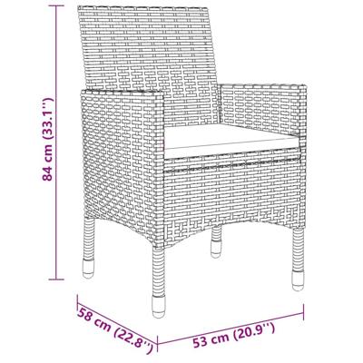 5-delige Tuinset poly rattan en gehard glas beige - thumbnail
