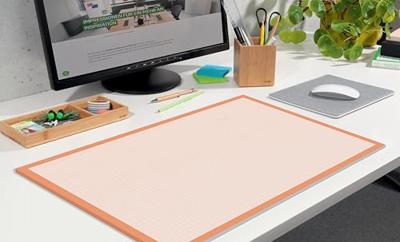 Sigel HO270 Papier Bureau onderlegger Millimeterpapier, Geruit Wit, Oranje (b x h) 595 mm x 410 mm