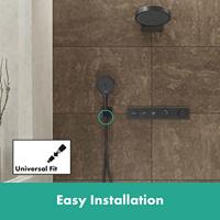 Hansgrohe FixFit Q muuraansluitbocht met handdouchehouder, Brushed Black Chrome - thumbnail