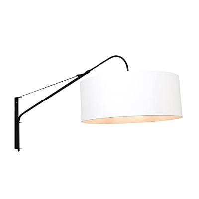 Steinhauer Wand LeeslampGramineus zwart met witte lampenkap - 9321ZW