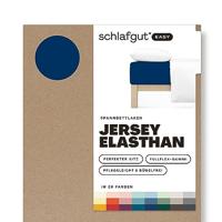 Schlafgut Schlafgut EASY Jersey Elasthan Hoeslaken S - 90x190 - 100x220 570 Blue Deep - thumbnail