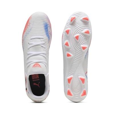 PUMA Future 8 Play Gras / Kunstgras Voetbalschoenen (MG) Wit Felrood Blauw