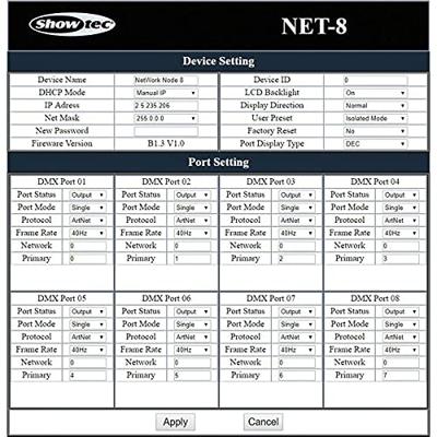 Showtec NET-8/5 8 kanaals Art-Net/Kling-Net node