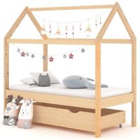 Kinderbedframe met lade massief grenenhout 70x140 cm - thumbnail