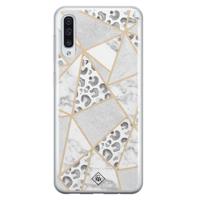 Samsung Galaxy A70 siliconen telefoonhoesje - Stone & leopard print - thumbnail