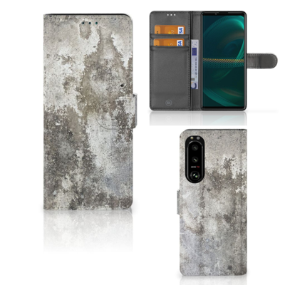 Sony Xperia 5III | Bookcase | Beton Print Sony Xperia 5III | Bookcase | Beton Print