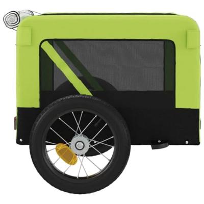 Hondenfietstrailer oxford stof en ijzer groen en zwart - thumbnail