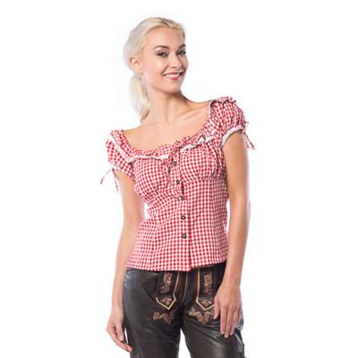 Tiroler blouse dames Liesl Rood/Wit