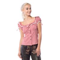 Tiroler blouse dames Liesl Rood/Wit - thumbnail