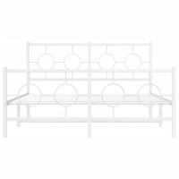 Bedframe met hoofd- en voeteneinde metaal wit 135x190 cm - thumbnail