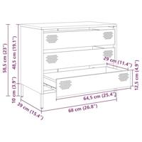 Dressoir 68x39x58,5 cm koudgewalst staal roze - thumbnail