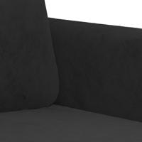 3-delige Loungeset met kussens fluweel zwart - thumbnail