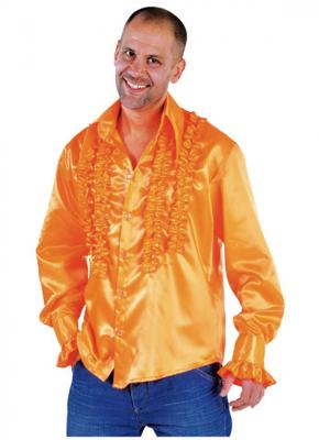 Blouse disco ruches populair oranje