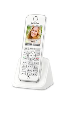 AVM FRITZ!Fon C4 International Draadloze VoIP-telefoon Handsfree, Headsetaansluiting Kleurendisplay Wit, Zilver