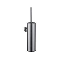 Fortifura Calvi toiletborstelhouder - gesloten model - wand - rond - Geborsteld Gunmetal PVD SW1111545 - thumbnail