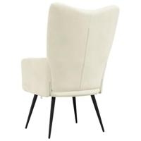 Relaxstoel fluweel crmewit - thumbnail