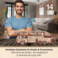 Eco Wood Fire Truck 3D Puzzel houten modelbouw DIY Knutselen - thumbnail