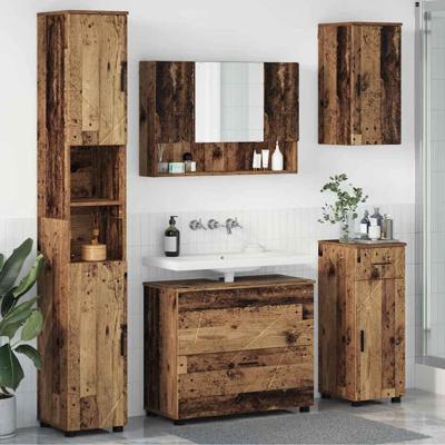 Badkamermeubelset 5 pcs Oud hout 30 x 35 x 192 cm Bewerkt hout