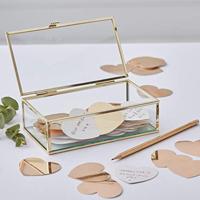 Ginger Ray GO-114 Gold Wedding Glazen Kistje Gastenboek - thumbnail