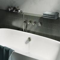 Thermostatische Douche/Badkraan Hotbath Cobber X Inbouw Met 2 Stopkranen En Handdouche Geborsteld Nikkel - thumbnail