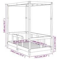 Kinderbedframe 70x140 cm massief grenenhout - thumbnail