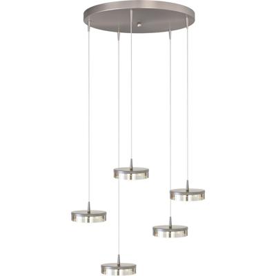 Masterlight 5-lichts hanglampImperia Ø 50cm nikkel - 2042-37-37-02-50-5