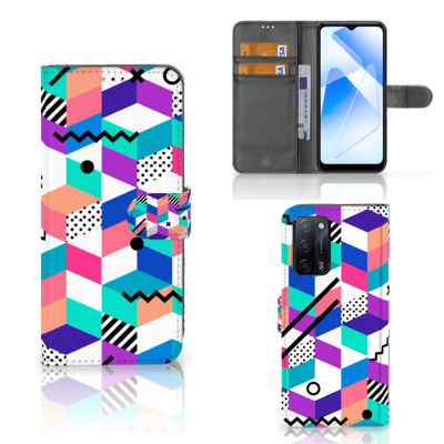 OPPO A16/A16s/A54s | Book Case | Blokken Kleurrijk