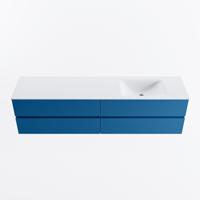 MONDIAZ VICA 190cm badmeubel onderkast Jeans 4 lades. Wastafel CLOUD rechts 1 kraangat, kleur Talc. - thumbnail