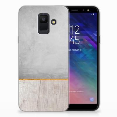 Samsung Galaxy A6 (2018) | Bumper Hoesje | Wood Concrete