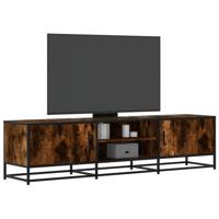 Tv-meubel 160x35x41 cm bewerkt hout metaal gerookt eikenkleur - thumbnail