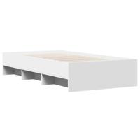 Bedframe bewerkt hout wit 100x200 cm - thumbnail
