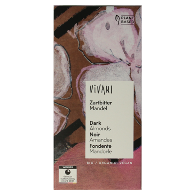 Vivani Chocoladereep Puur met Amandelen Vivani Chocoladereep Puur met Amandelen