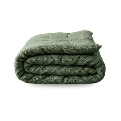 Zelesta Zelesta Teddy Katoen Mousseline Green 160x220 - Zacht en Ademend Dekbed