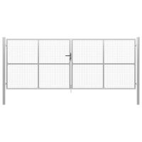 Poort 415x200 cm gegalvaniseerd staal zilverkleurig - thumbnail