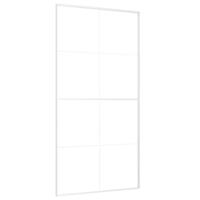 VidaXL Schuifdeur 102,5x205 cm esg-glas en aluminium wit - thumbnail